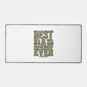 Best Dad Ever Camo Vintage Engraving Design_1 Desk Mat