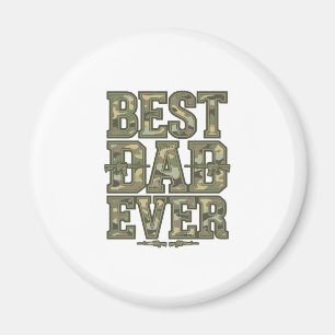 Best Dad Ever Camo Vintage Engraving Design_1 Magnet