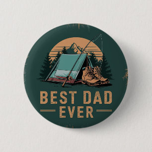 Best Dad Ever Camping Design 6 Cm Round Badge