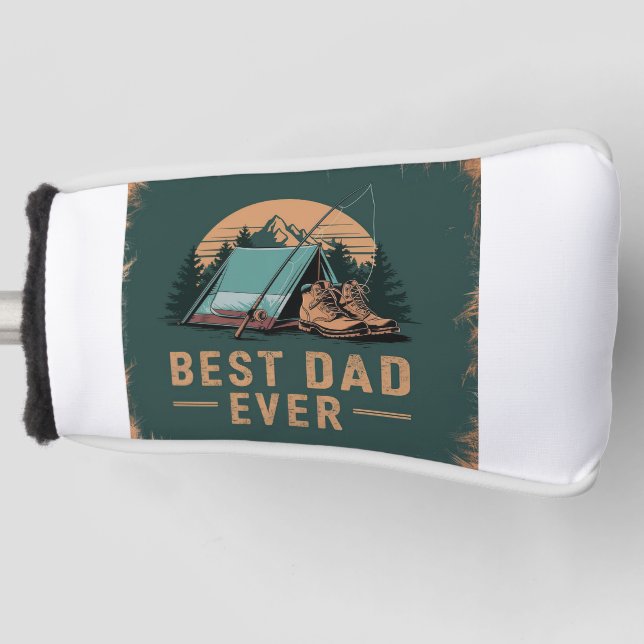 Best Dad Ever Camping Design  Golf Head Cover (Front)