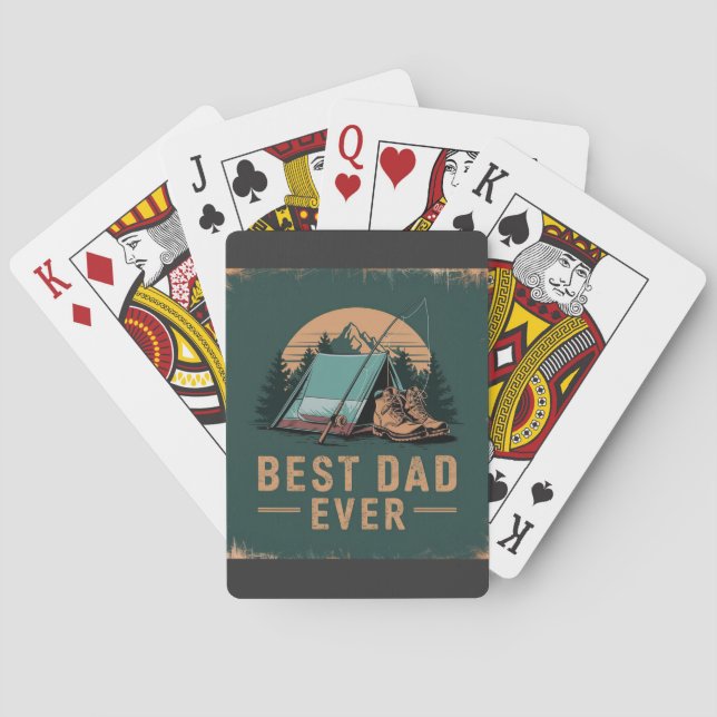 Best Dad Ever Camping Design  Playing Cards (Back)