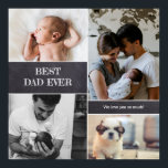 Best Dad Ever Chalkboard Custom Photos Poster<br><div class="desc">Introducing our "Best Dad Ever" Personalised Photo Collage Poster – a heartfelt and timeless gift to celebrate the special father figure in your life. This elegantly designed poster features a chalkboard block with blackboard etching font typography, adding a touch of vintage charm to your collage. Customise every detail to make...</div>