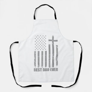 Best Dad Ever Christian Patriotic Dad USA Flag Fat Apron