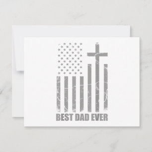 Best Dad Ever Christian Patriotic Dad USA Flag Fat Holiday Card