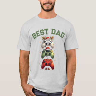 Best Dad Ever - Christmas Gaming Gift T-Shirt