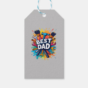 Best Dad Ever - Colourful Tools Design for Fathers Gift Tags