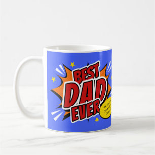 Best Dad Ever Comic Superhero Fathers Day Coffee Mug