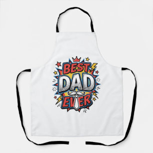 Best Dad Ever Comic Vintage Engraving Shirt Design Apron