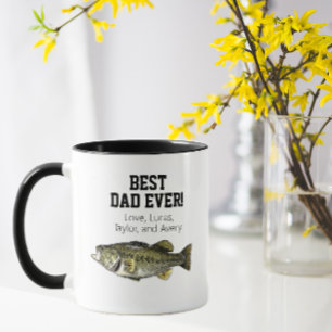 Best Dad Ever Cool Bass Fishing Father's Day  Mug