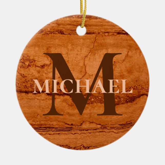 Best Dad ever, Copper Canyon Granite, amber gold  Ceramic Ornament (Front)