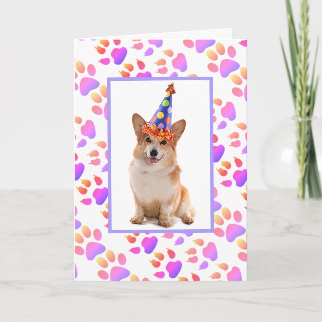 Best Dad Ever Corgi Birthday Holiday Card (Front)