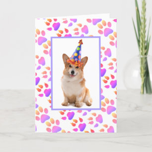 Best Dad Ever Corgi Birthday Holiday Card