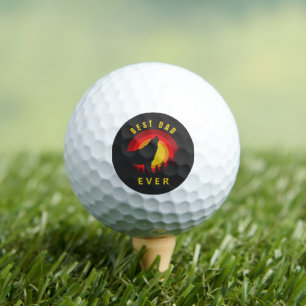 "Best Dad Ever" Coyote Wolf Sunrise Golf Balls