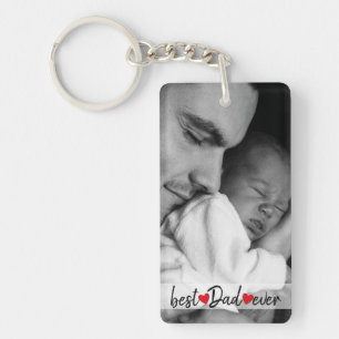 Best Dad Ever Custom 2 Photo  Key Ring