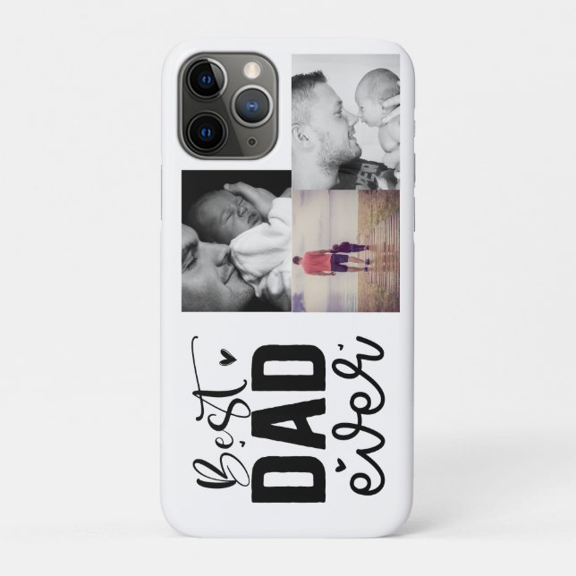 Best Dad Ever Custom 3 Photo Case-Mate iPhone Case (Back)