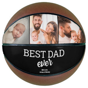 Best Dad ever Custom 3 Photos Modern personalised Basketball