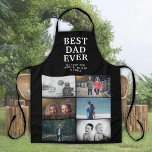 Best Dad Ever Custom 6 Photo Collage  Apron<br><div class="desc">Best Dad Ever Custom 6 Photo Collage Apron. 6 photos and the best dad ever in modern white typography on a black background. Personalise the apron with your photos. Great gift and a sweet keepsake for a dad or grandpa on Father`s Day,  birthday or Christmas.</div>
