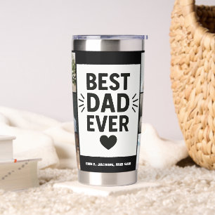 Best Dad Ever Custom 6 Photo Collage Insulated Tumbler