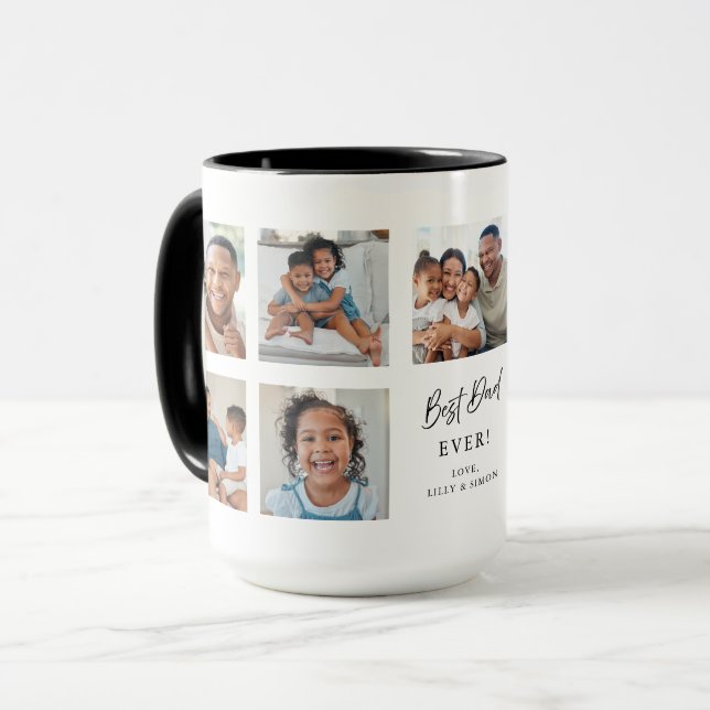 Best Dad Ever Custom 9 Picture Gallery Multi Photo Mug (Front Left)