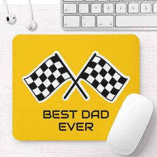 Best Dad Ever Custom Car Flag Yellow Black Mouse Pad