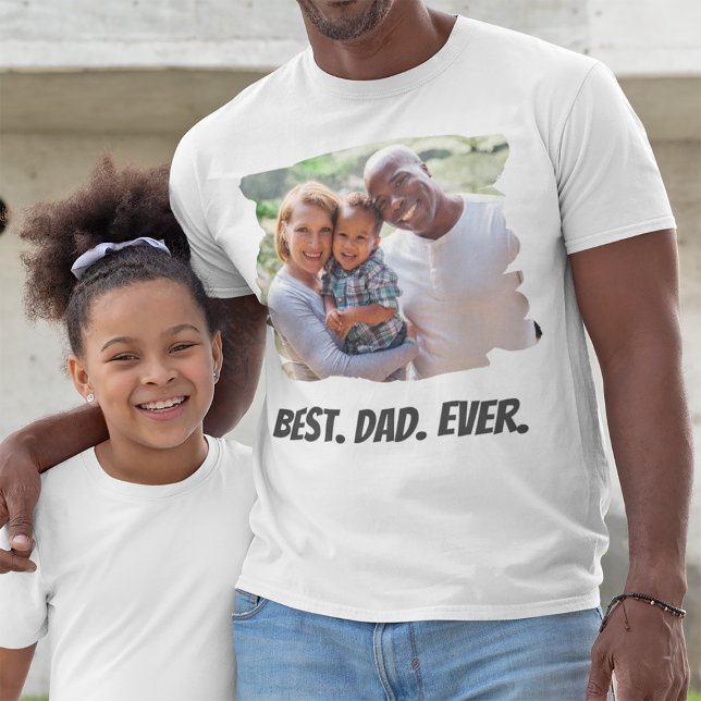 Best Dad Ever Custom Family Photo Father's Day T-Shirt (Creator Uploaded)
