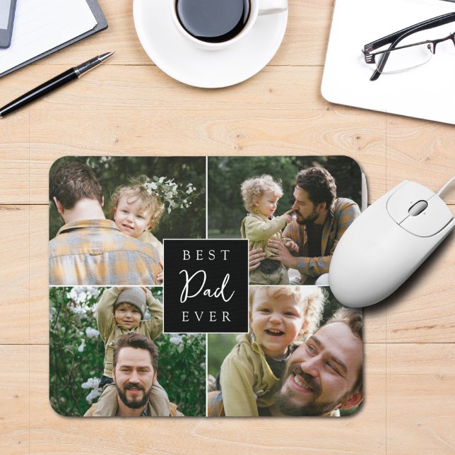 Best Dad Ever Custom Family Photo Mouse Pad (Creator Uploaded)