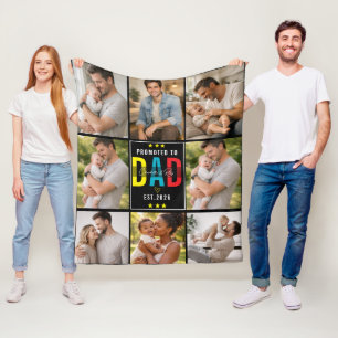 Best Dad Ever Custom Father’s Day 8 photos Fleece Blanket