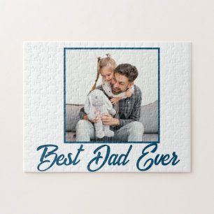 Best Dad Ever Custom Fathers Day Photo Jigsaw Puzzle