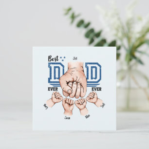 Best Dad Ever Custom Fist Bump - Four Kids