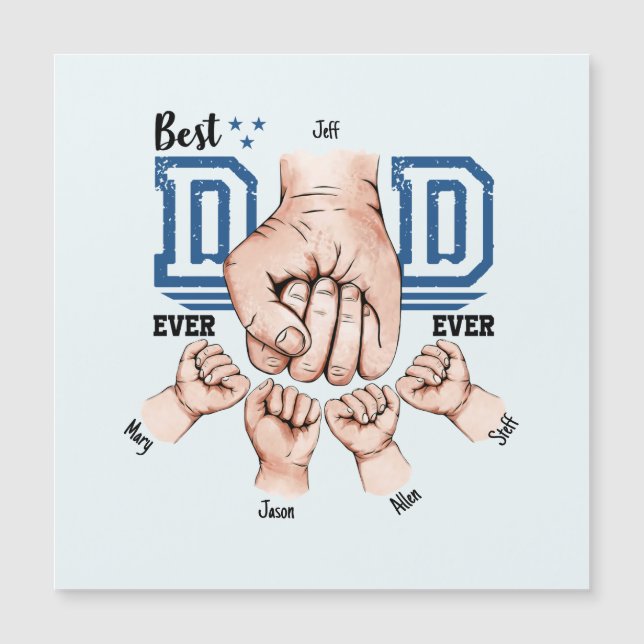 Best Dad Ever Custom Fist Bump - Four Kids (Front)