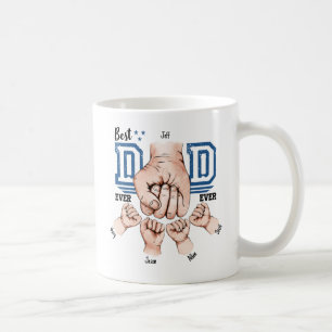 Best Dad Ever Custom Fist Bump - Four Kids Coffee Mug