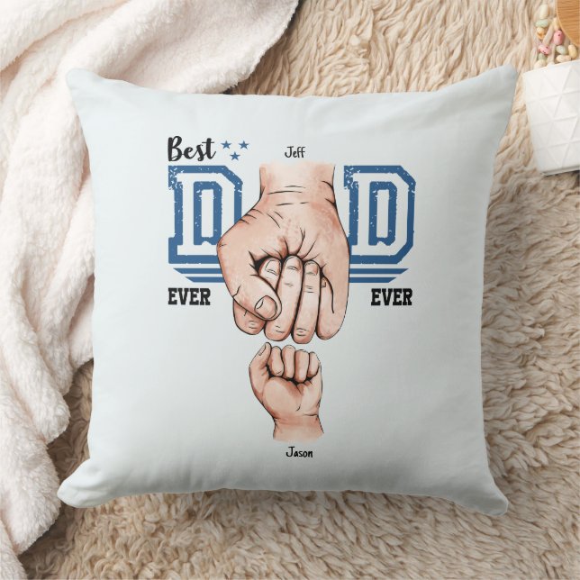 Best Dad Ever Custom Fist Bump - One Kid Cushion (Blanket)