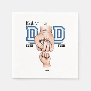 Best Dad Ever Custom Fist Bump - One Kid Napkin