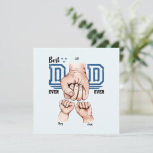 Best Dad Ever Custom Fist Bump - Two Kids