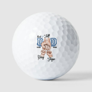 Best Dad Ever Custom Fist Bump - Two Kids Golf Balls