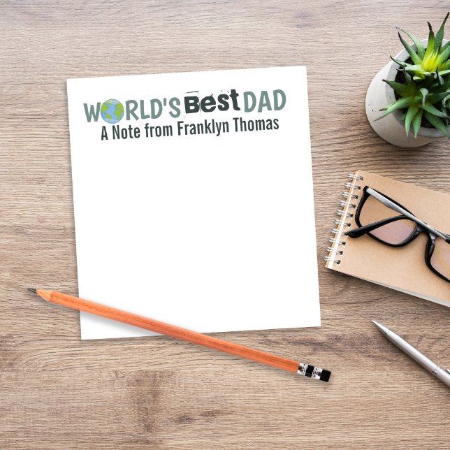 Best Dad Ever Custom Message from Kids Notepad (Minimal “Best Dad Ever” personalized design with custom message from kids, styled in a simple worksp)