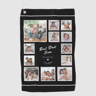 Best Dad Ever Custom Multi Photo Collage Sports Golf Towel