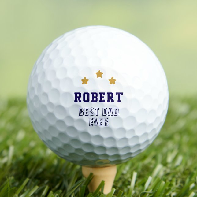 Best Dad Ever Custom Name Text Golf Balls (Creator Uploaded)
