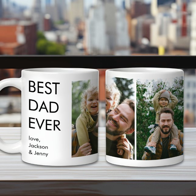 Best Dad Ever Custom Personalised Family Photo Coffee Mug (Creator Uploaded)