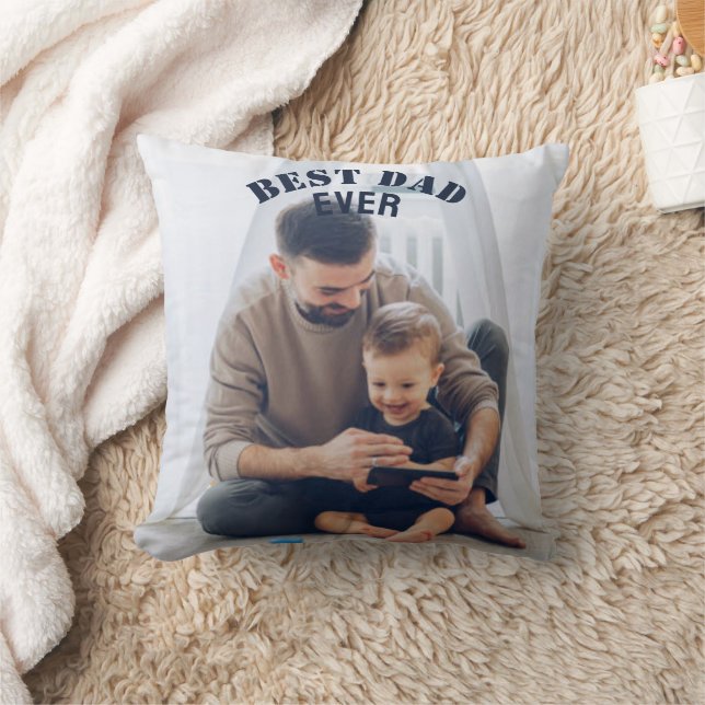 Best Dad Ever Custom Photo collage Create Your Own Cushion (Blanket)
