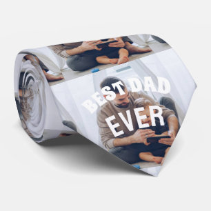 Best Dad Ever Custom Photo collage Create Your Own Tie