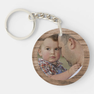 Best Dad Ever Custom Photo Create your own wood Key Ring
