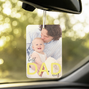 Best Dad Ever Custom Photo Father and Child Script Car Air Freshener