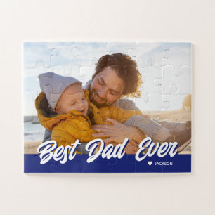 Best Dad Ever Custom Photo Fathers Day Gift Jigsaw Puzzle