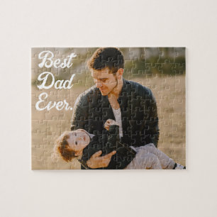 Best Dad ever Custom Photo Father's Day Gift Jigsaw Puzzle