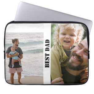 Best Dad ever Custom Photo Father's Day Gift Laptop Sleeve