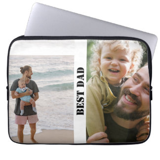 Best Dad ever Custom Photo Father's Day Gift Laptop Sleeve