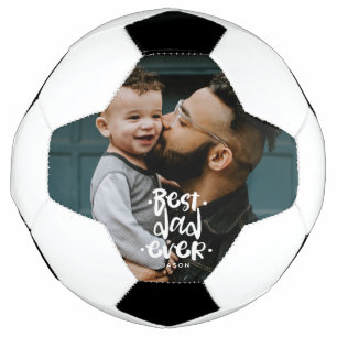 Best Dad Ever Custom Photo Father's Day Gift Name  Soccer Ball