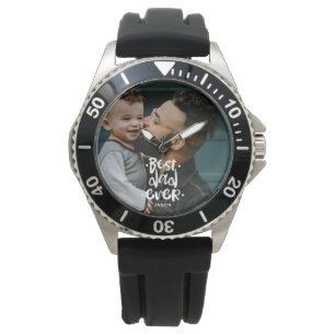 Best Dad Ever Custom Photo Father's Day Gift Name Watch