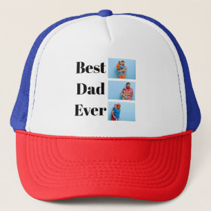 Best Dad ever Custom Photo Father's Day Gift Trucker Hat